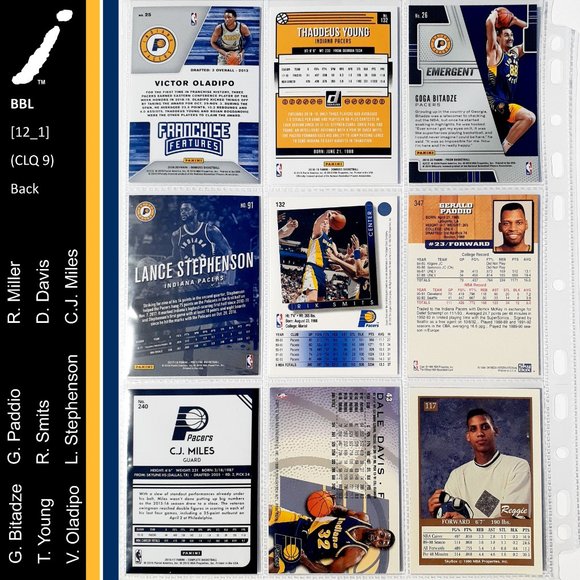 Indiana Pacers 9 Card Lot - BKBL [12_1] - Picture 2 of 8
